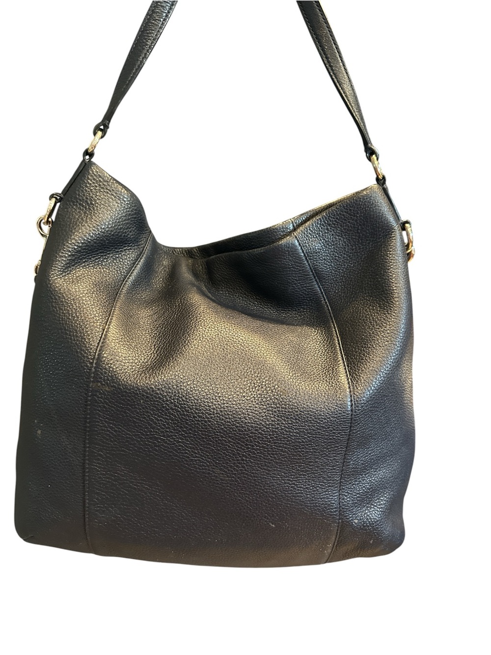 Coach Isabella Navy Pebbled Leather Hobo Shoulder Bag Gold Hardware - Picture 3 of 5